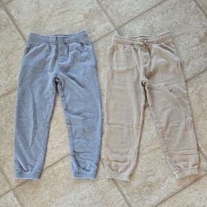 Kids' Cozy Gray and Tan Joggers